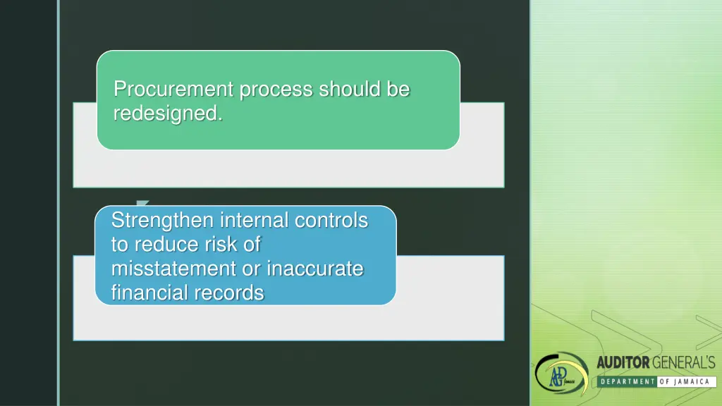 procurement process should be redesigned