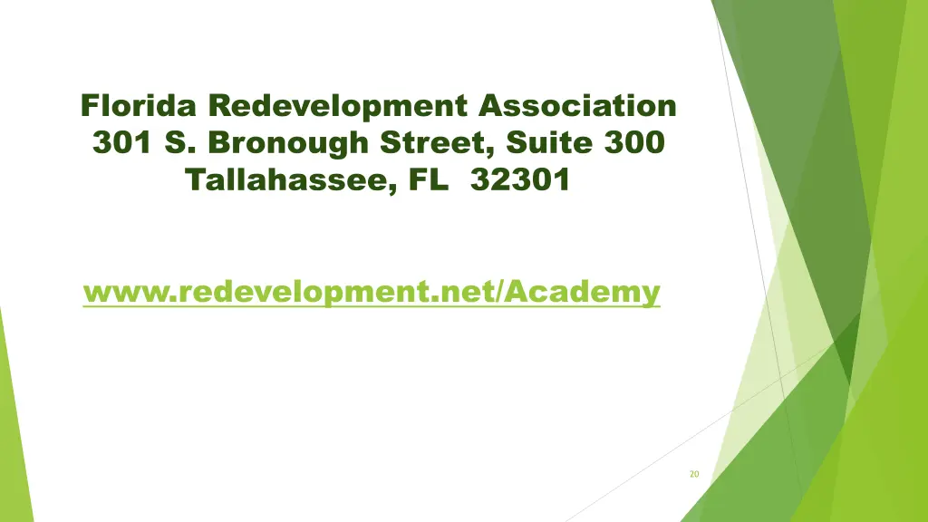 florida redevelopment association 301 s bronough