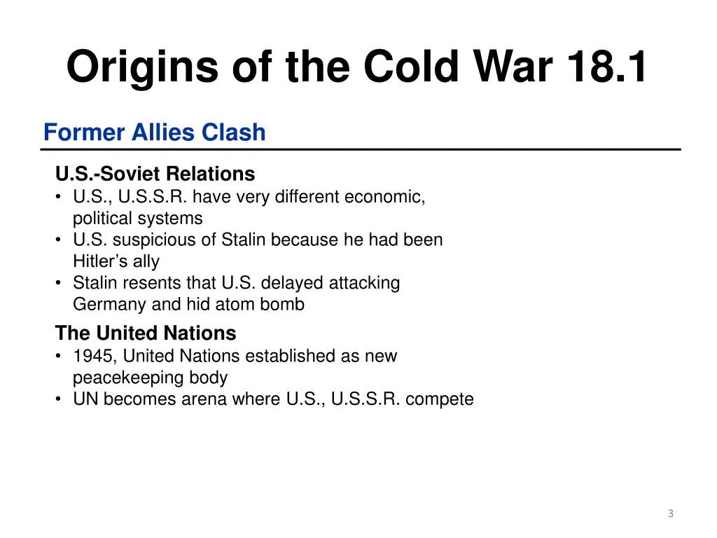 origins of the cold war 18 1 1