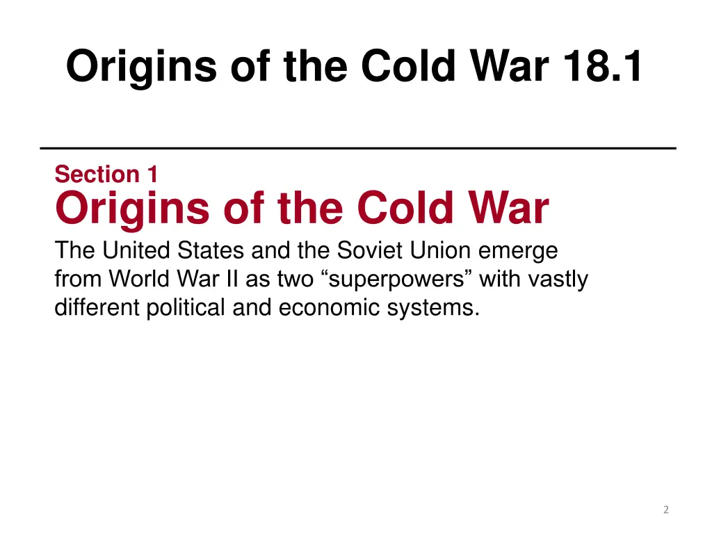 origins of the cold war 18 1