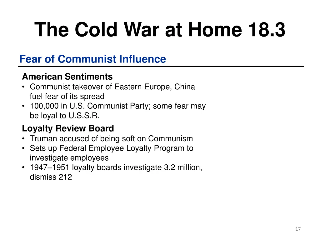 the cold war at home 18 3 1