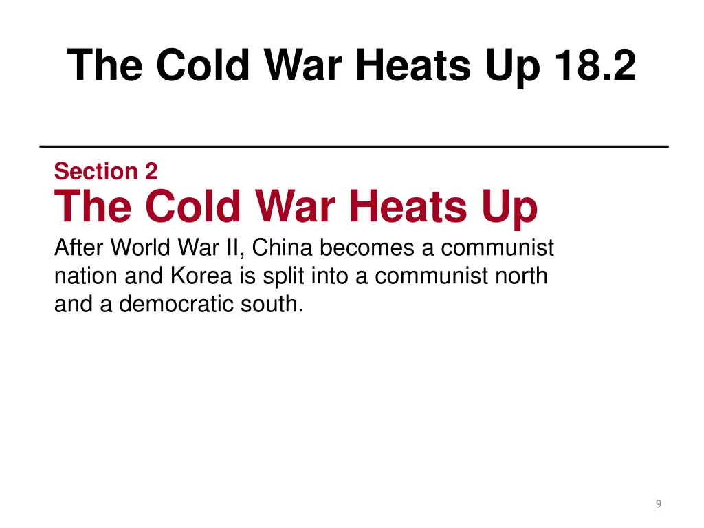 the cold war heats up 18 2