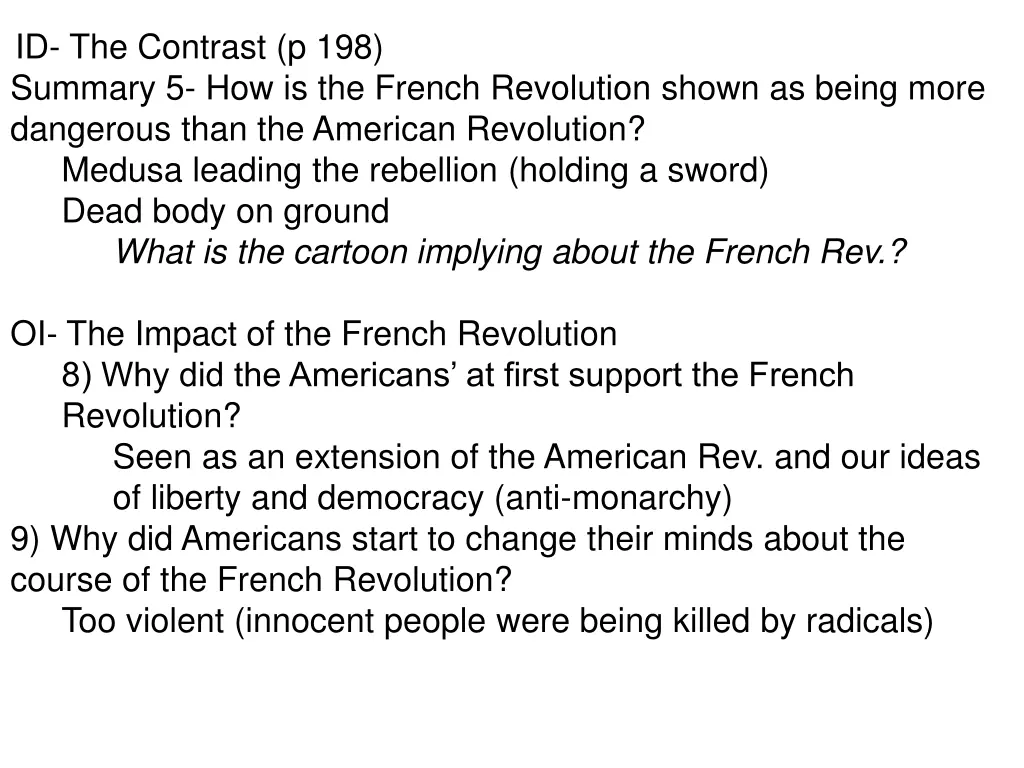 id the contrast p 198 summary 5 how is the french