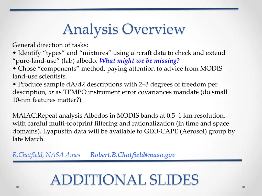 analysis overview