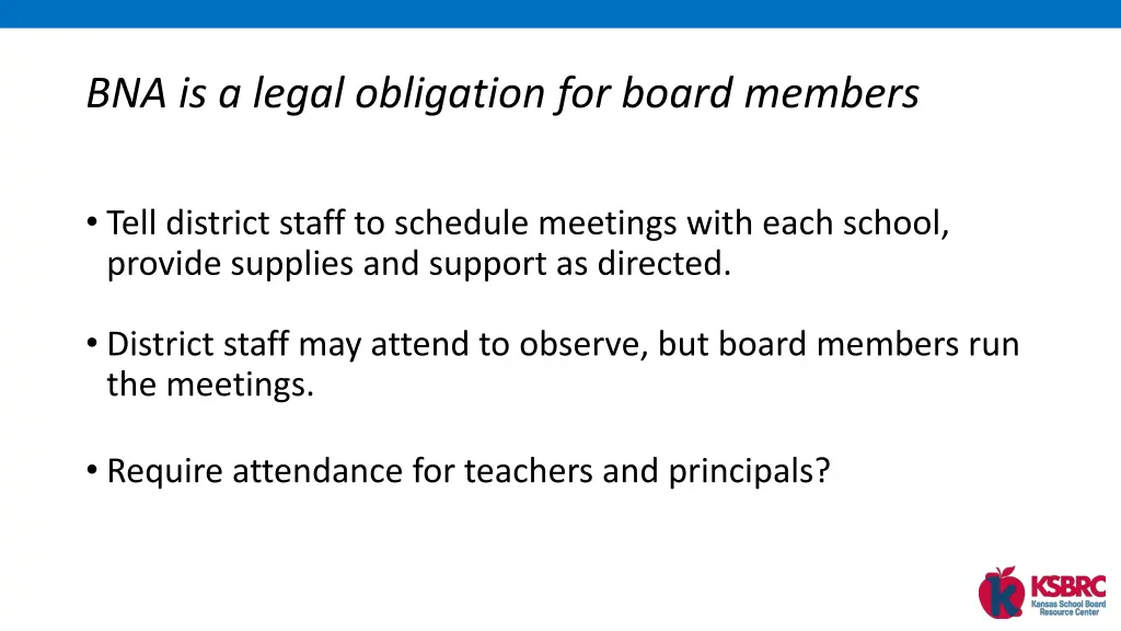 bna is a legal obligation for board members