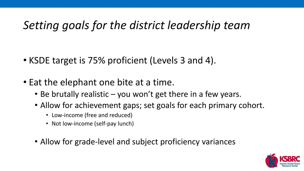 setting goals for the district leadership team