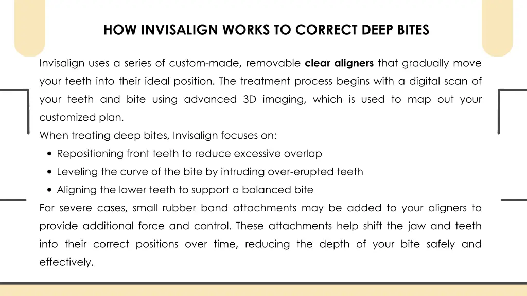 how invisalign works to correct deep bites