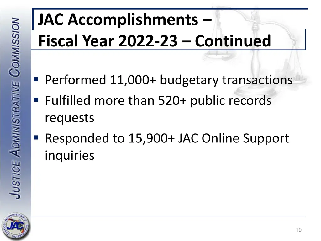 jac accomplishments fiscal year 2022 23 continued