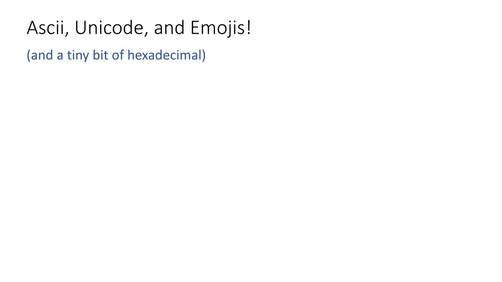 ascii unicode and emojis