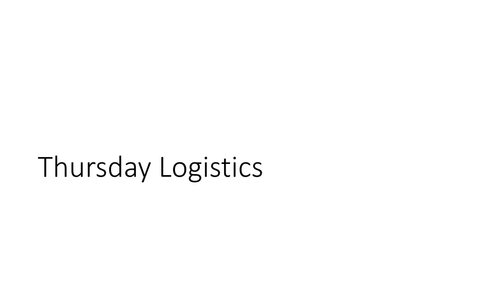 thursday logistics