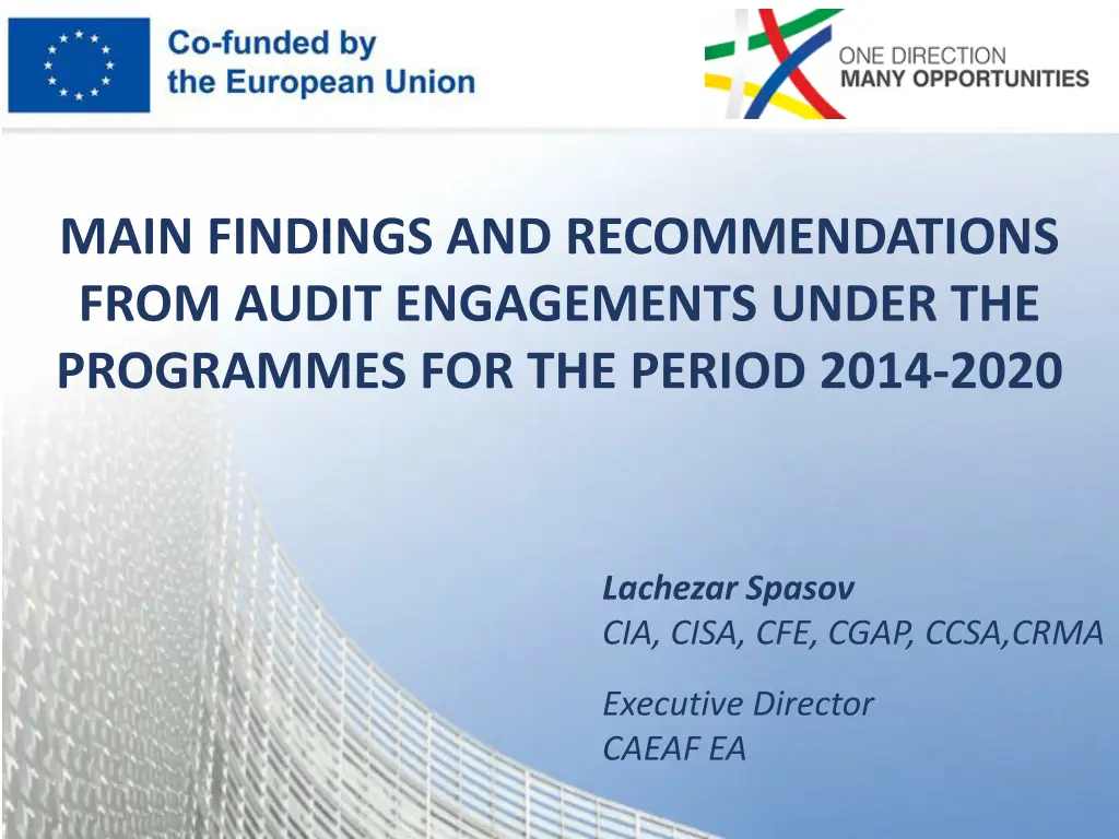 main findings and recommendations from audit