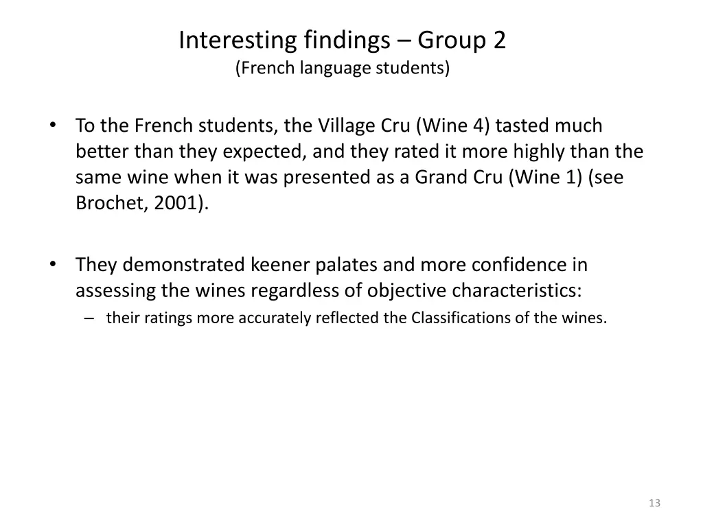 interesting findings group 2 french language
