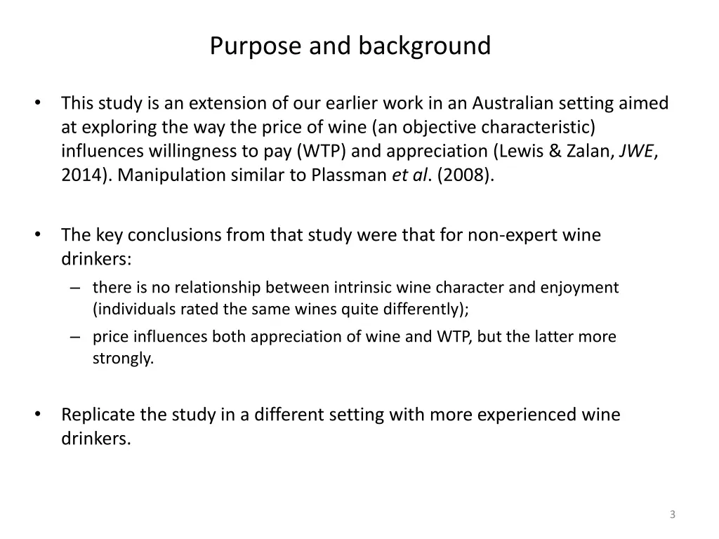 purpose and background