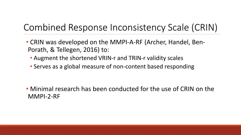 combined response inconsistency scale crin