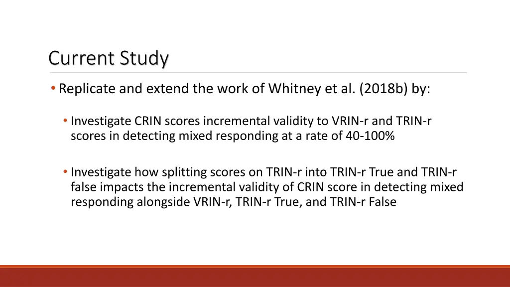 current study