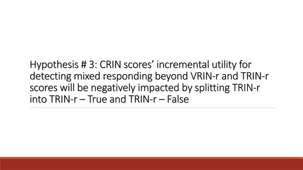hypothesis 3 crin scores incremental utility