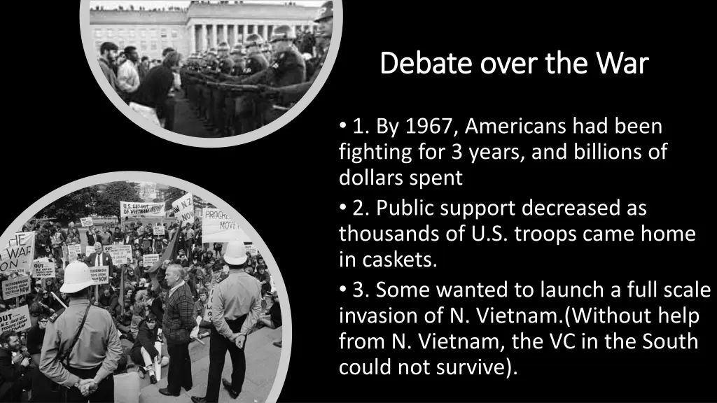 debate over the war debate over the war