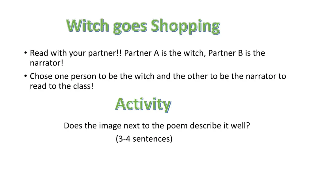 read with your partner partner a is the witch