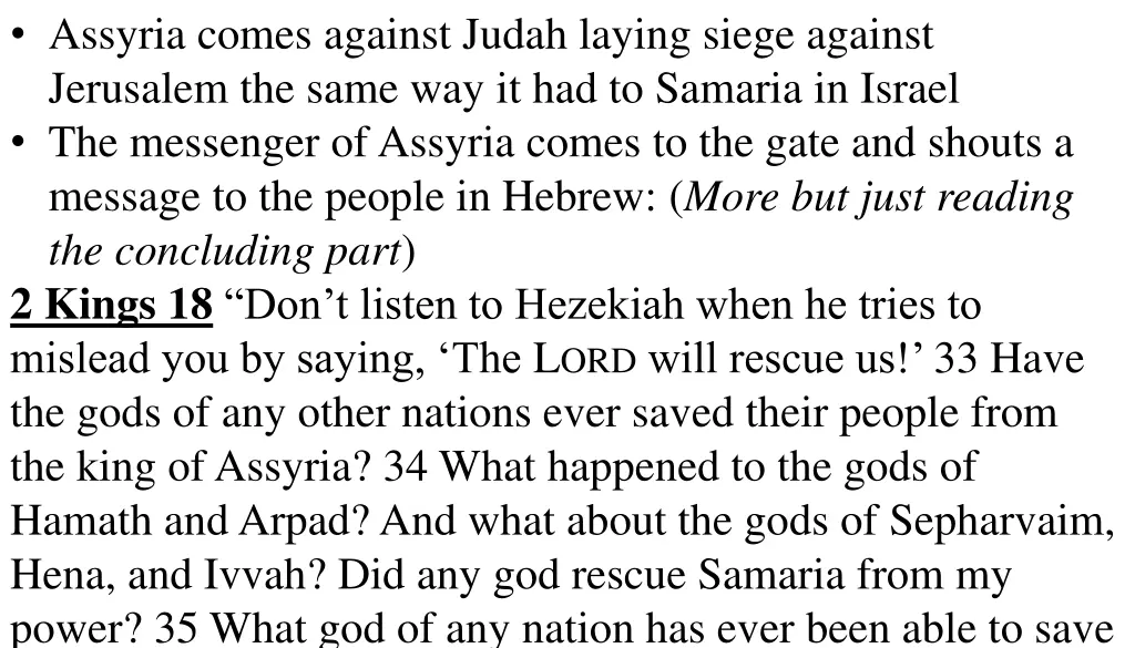 assyria comes against judah laying siege against