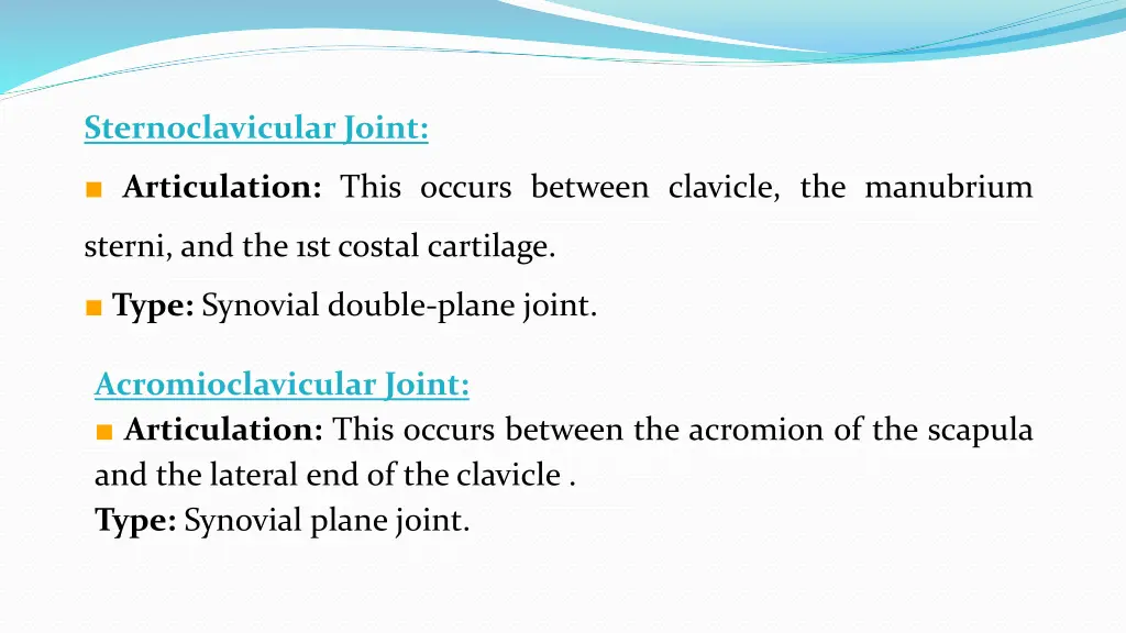 sternoclavicular joint