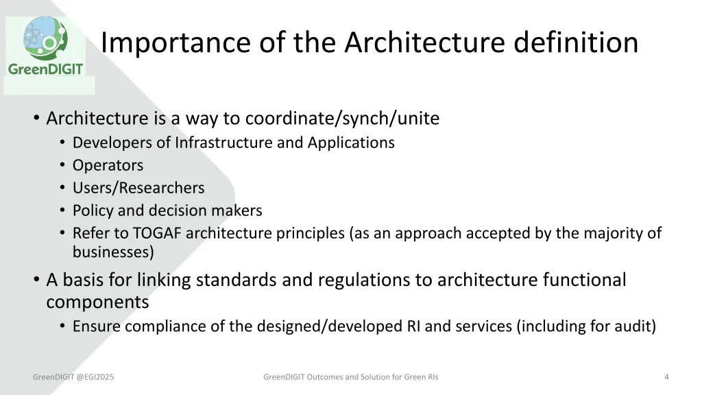 importance of the architecture definition