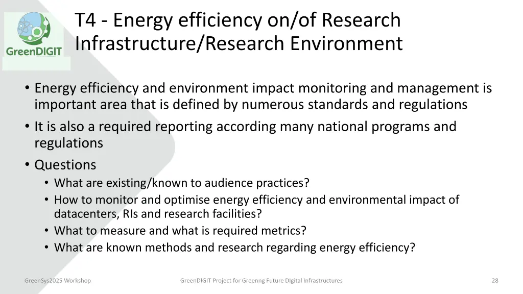 t4 energy efficiency on of research