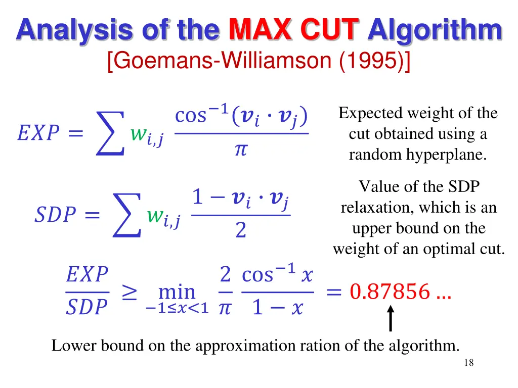 analysis of the max cut algorithm goemans