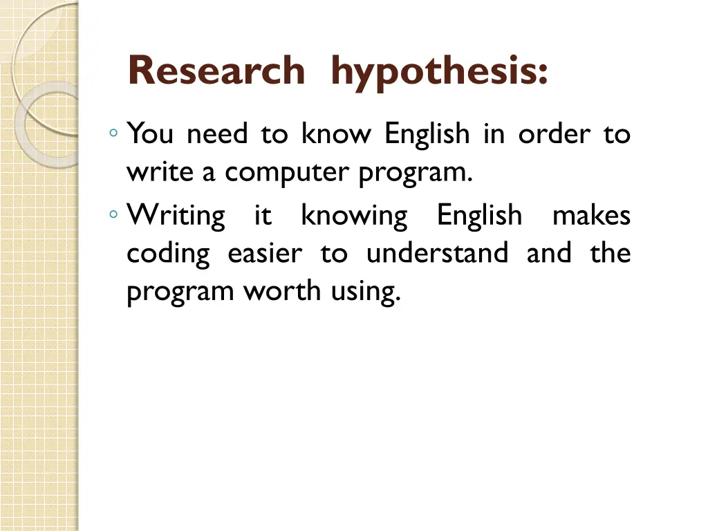 research hypothesis
