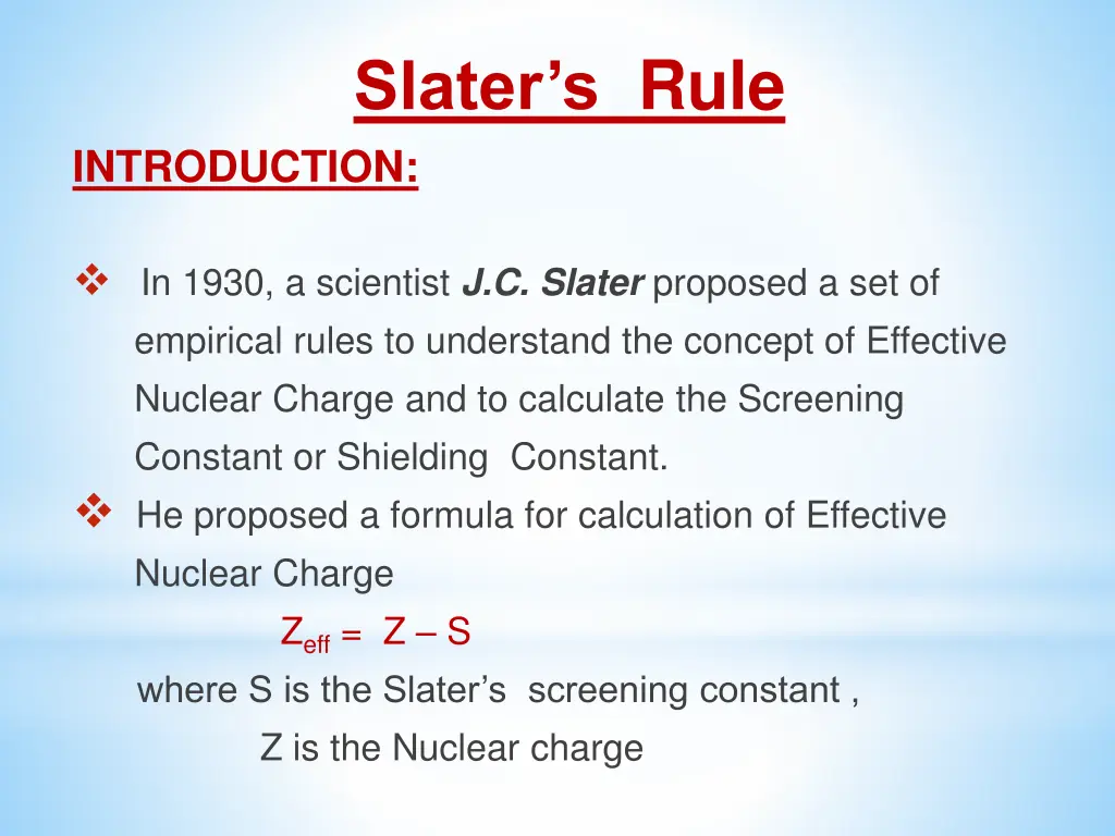 slater s rule 1