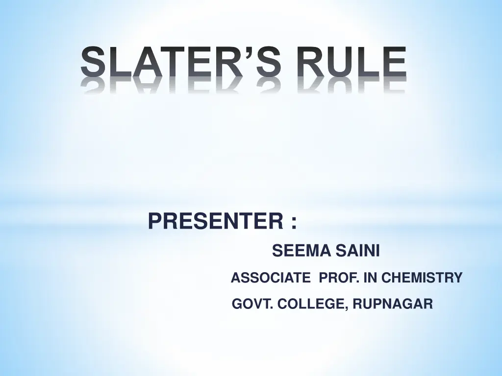 slater s rule