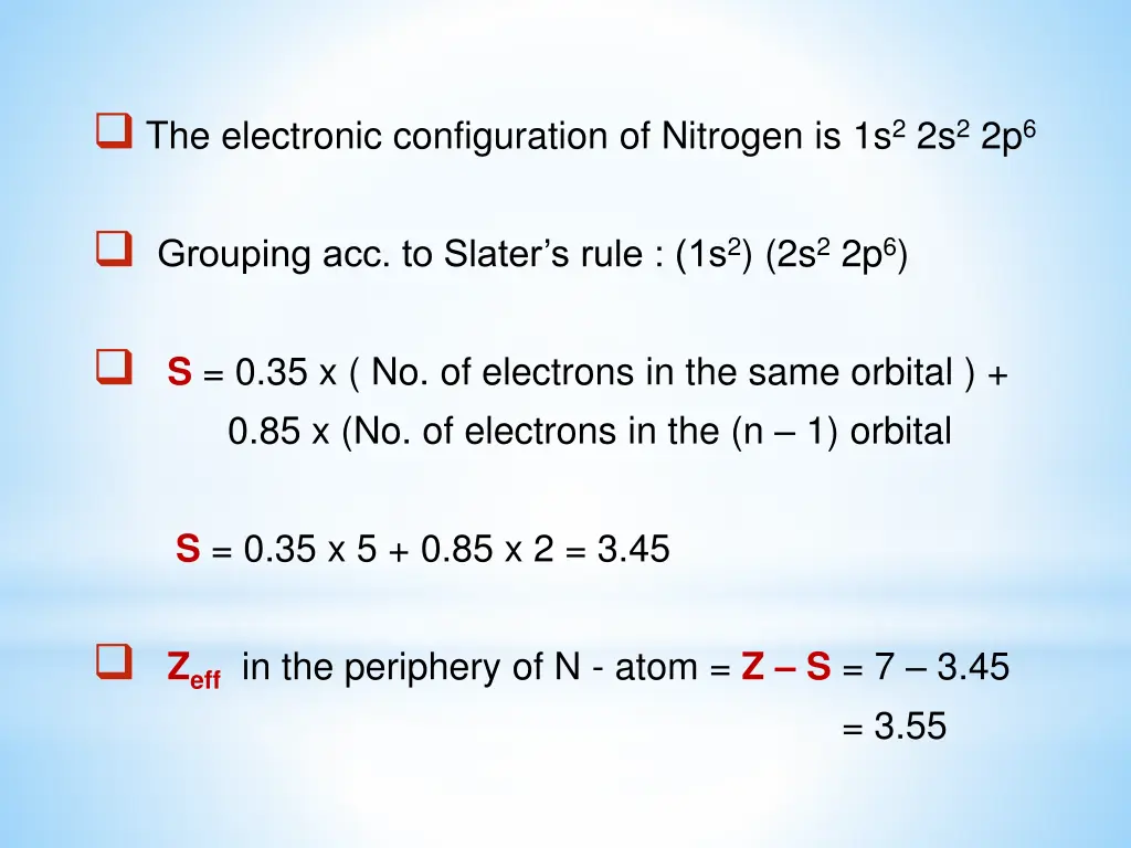 the electronic configuration of nitrogen