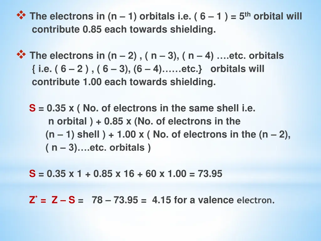 the electrons in n 1 orbitals