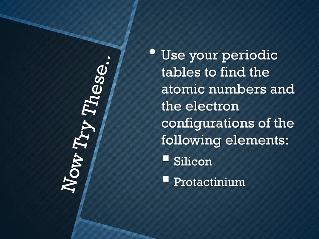 use your periodic tables to find the atomic