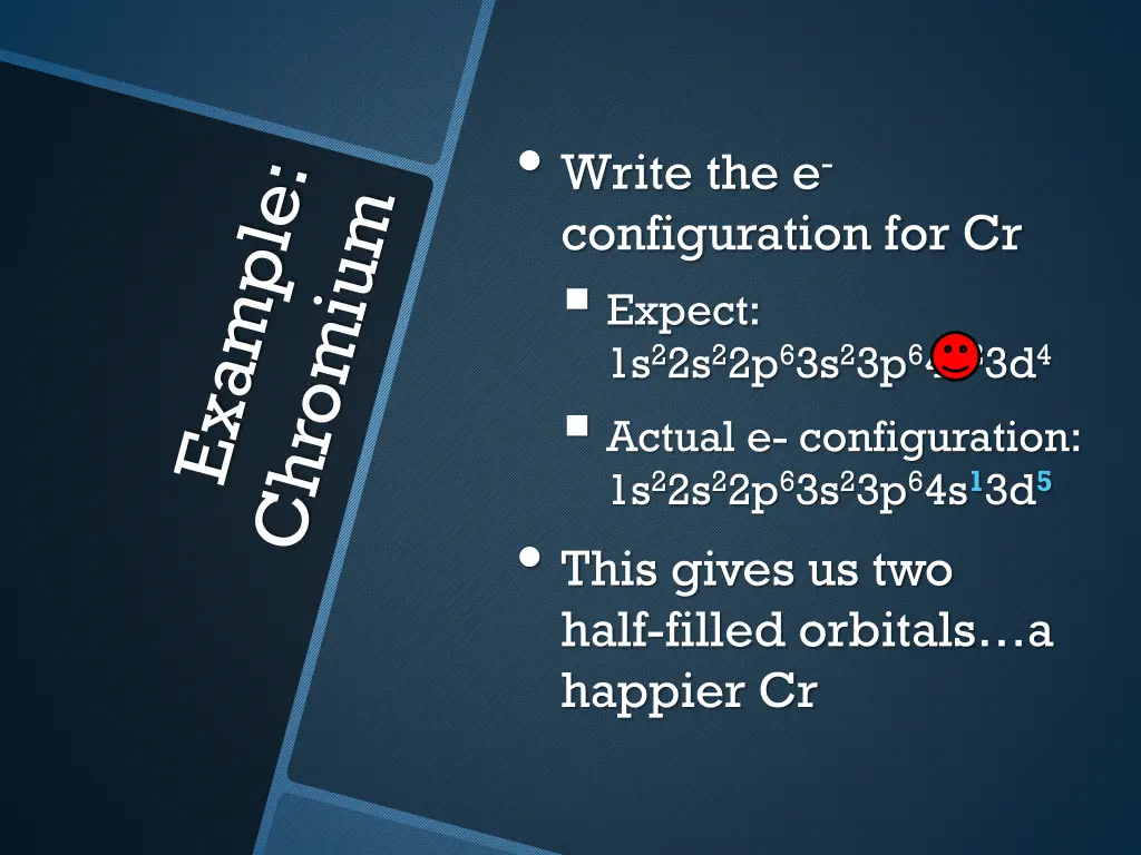 write the e configuration for cr expect