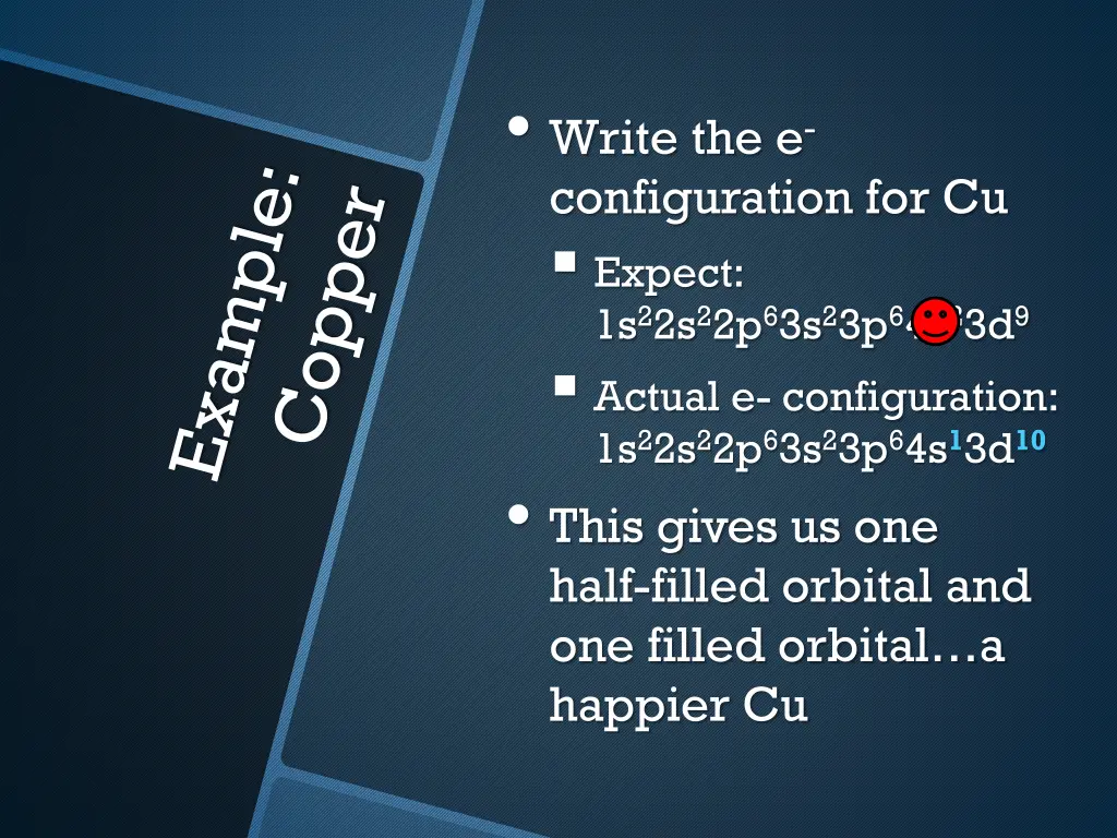 write the e configuration for cu expect