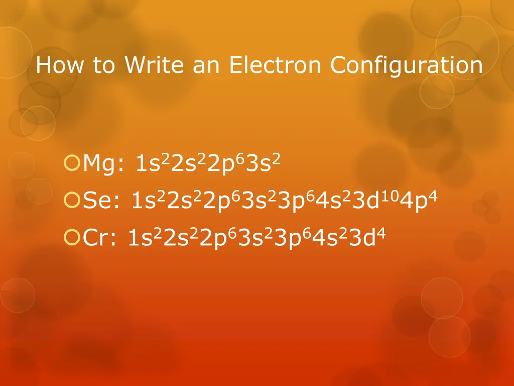how to write an electron configuration