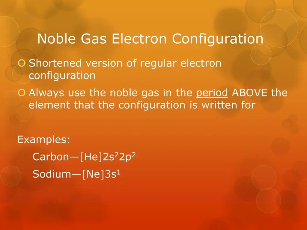 noble gas electron configuration