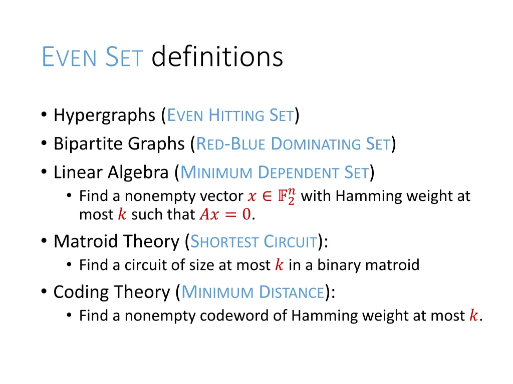 e ven s et definitions