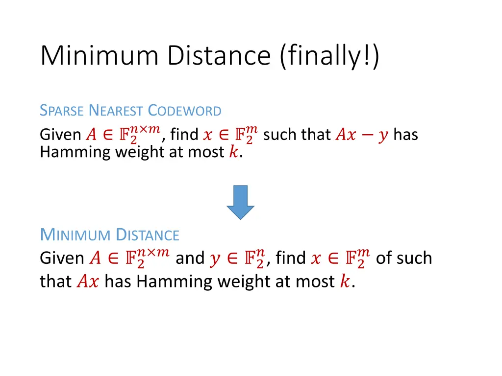minimum distance finally