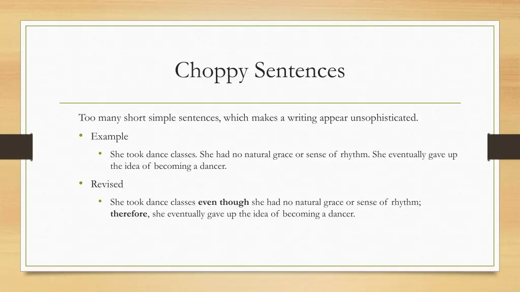 choppy sentences
