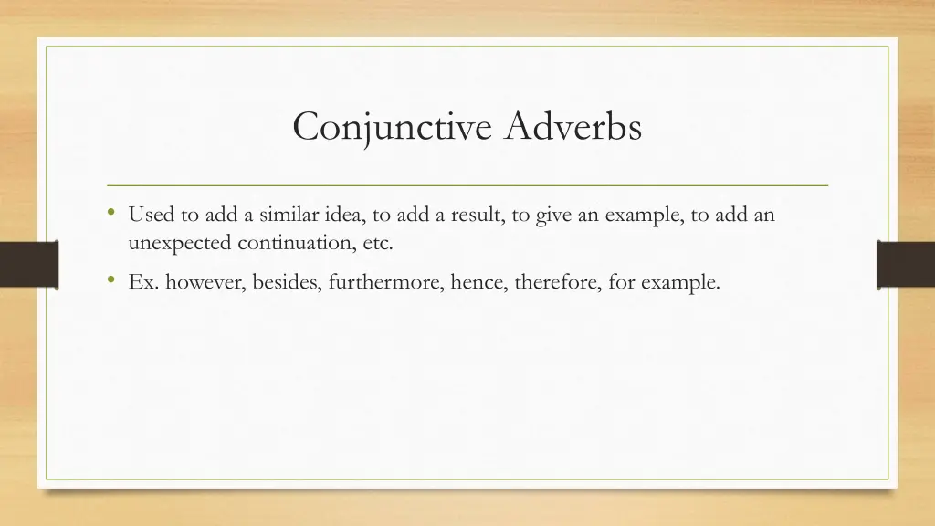 conjunctive adverbs