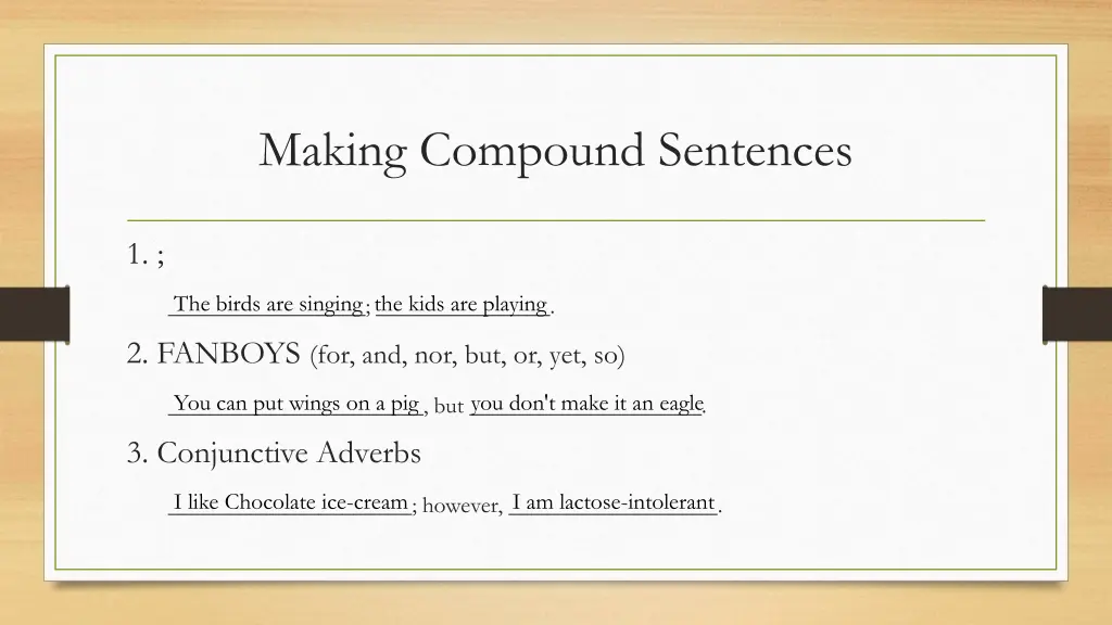 making compound sentences