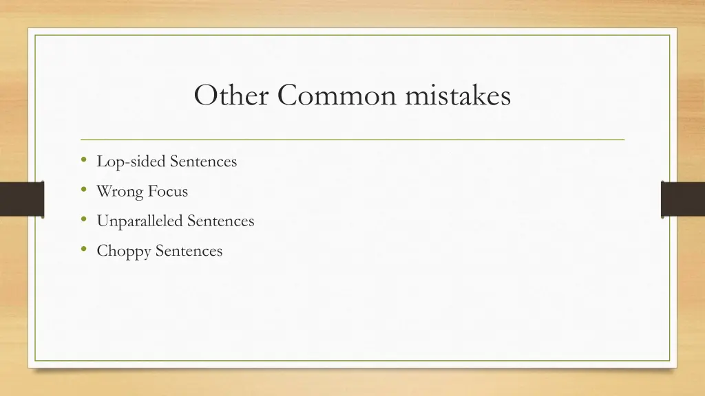 other common mistakes