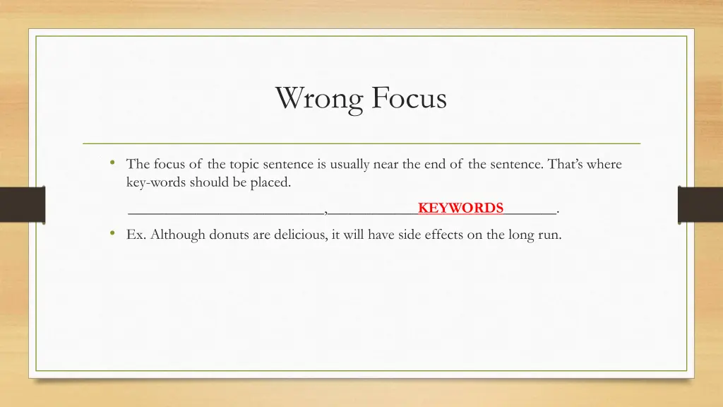 wrong focus