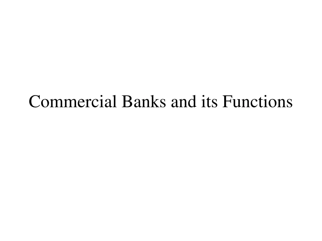 commercial banks and its functions
