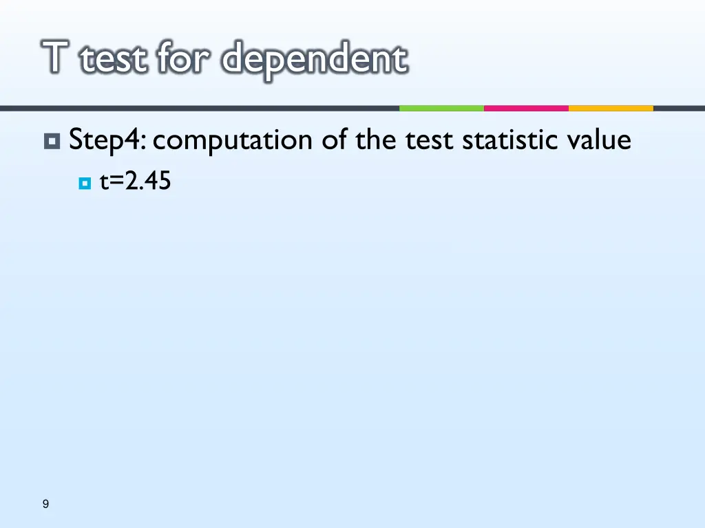 t test for dependent 6