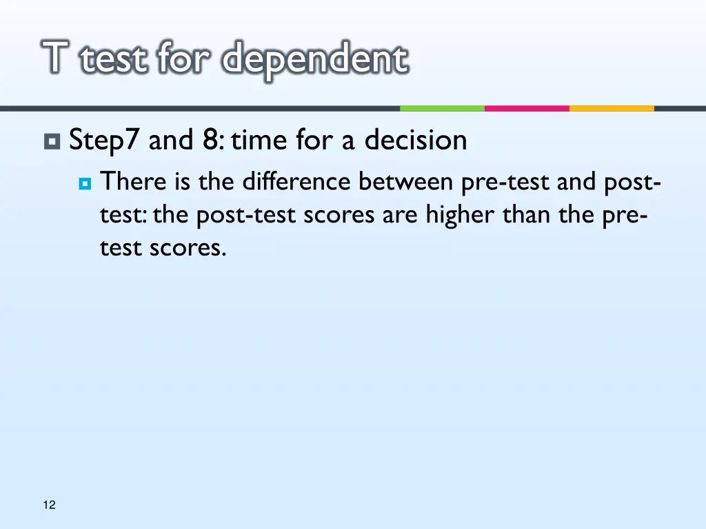 t test for dependent 9