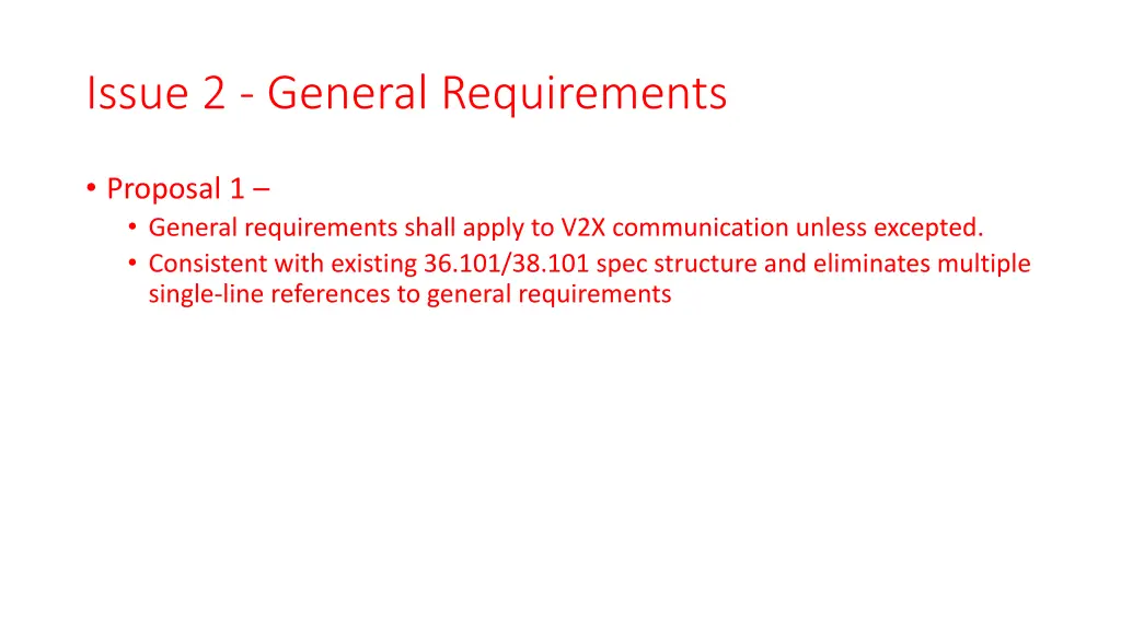 issue 2 general requirements