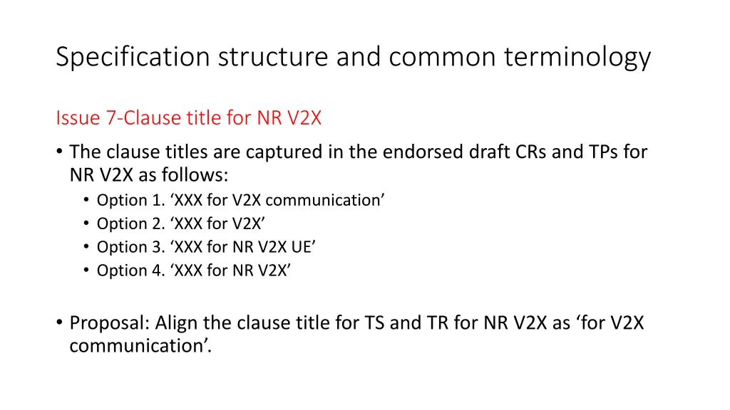 specification structure and common terminology 2