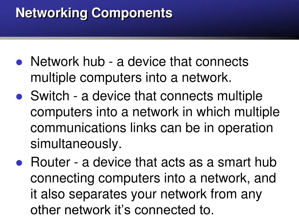 networking components 2